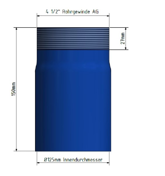 PVC Übergang DN 115 Zeichnung